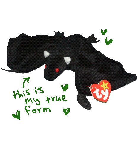 beanie baby bat gif titled my true form
